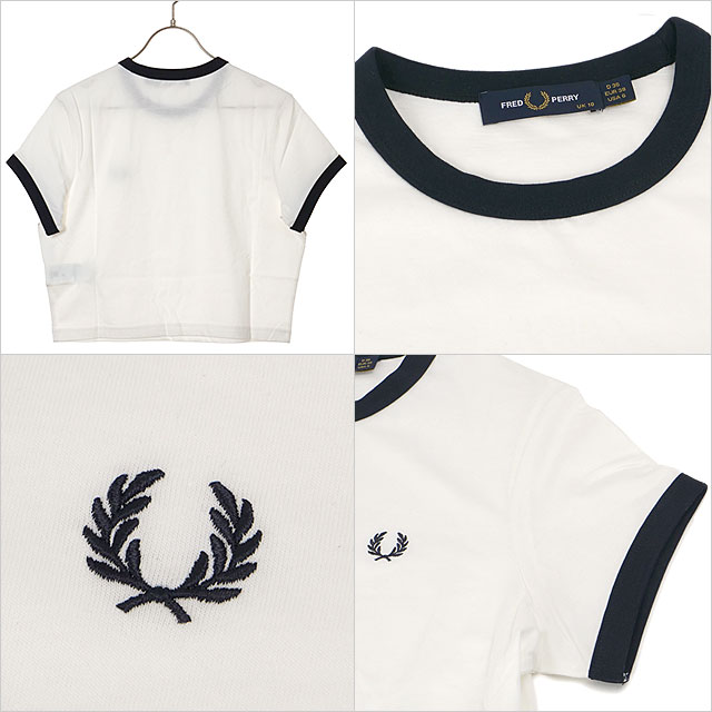 フレッドペリー FRED PERRY レディース クロップド リンガーTシャツ