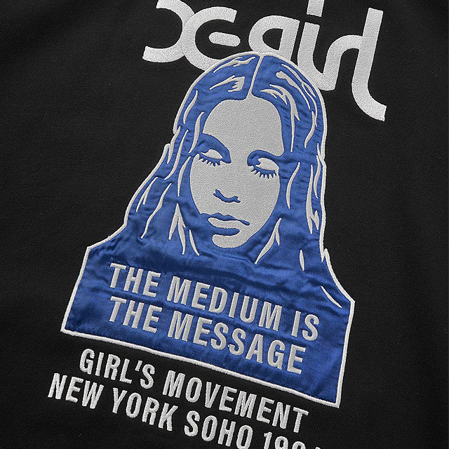 エックスガール X-girl ジップアップスウェットフーディー [105254012014 FW25] FACE PATCH AND LOGO ZIP UP SWEAT HOODIE レディース xgirl トップス スウェットパーカー ブラック 正規取扱店