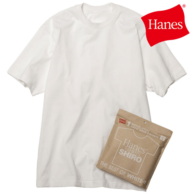 إ Hanes  롼ͥåT [HM1X201-010 SS24] Hanes T-SHIRTS SHIRO ȥåץ Ⱦµ T WHITE