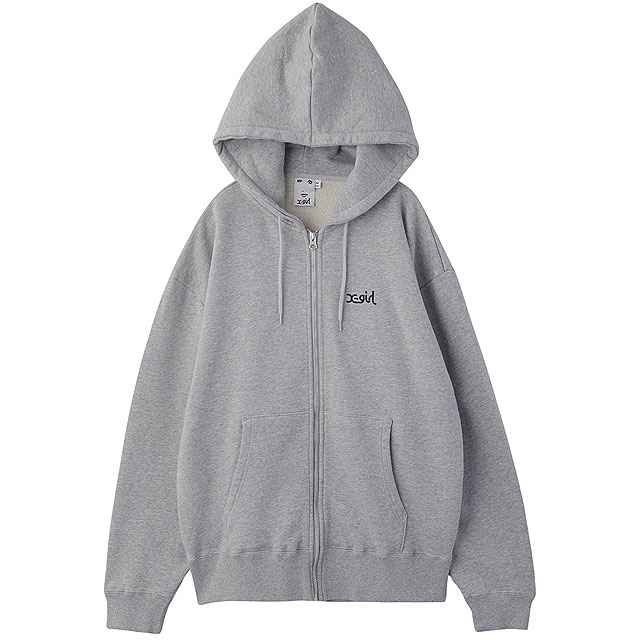 エックスガール X-girl ジップアップスウェットフーディー [105254012014 FW25] FACE PATCH AND LOGO ZIP UP SWEAT HOODIE レディース xgirl トップス スウェットパーカー アッシュ グレー 正規取扱店