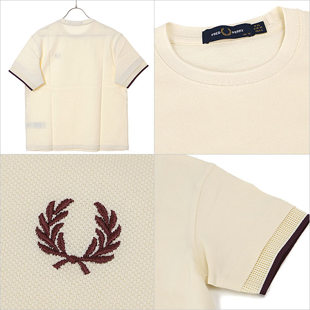 フレッドペリー FRED PERRY レディース メッシュカフピケTシャツ