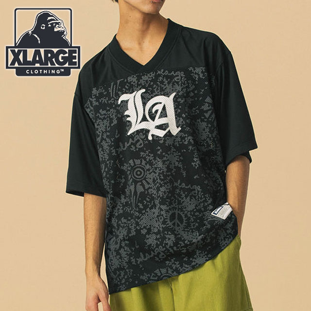 XLARGE Tシャツ 半袖 メッシュ Old English Game Jersey US エクストララージ XLARGE オールドイングリッシュ フットボール