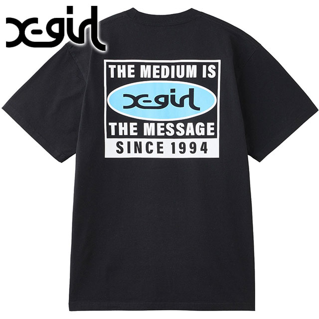 å X-girl ܥå硼ȥ꡼T [105258011001 SS25SPOT] BOX LOGO S/S TEE ǥ xgirl ȥåץ Ⱦµ BLACK ڥ᡼ 谷Ź