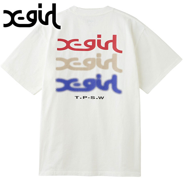 å X-girl 硼ȥ꡼T [105258011004 SS25SPOT] GLOW LOGO S/S TEE ǥ xgirl ȥåץ Ⱦµ WHITE ڥ᡼ 谷Ź