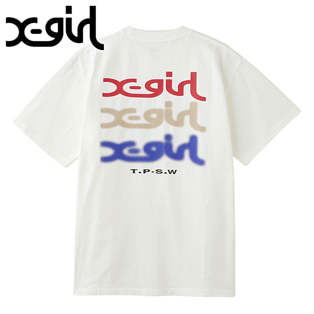 å X-girl 硼ȥ꡼T [105258011004 SS25SPOT] GLOW LOGO S/S TEE ǥ xgirl ȥåץ Ⱦµ WHITE ڥ᡼ 谷Ź