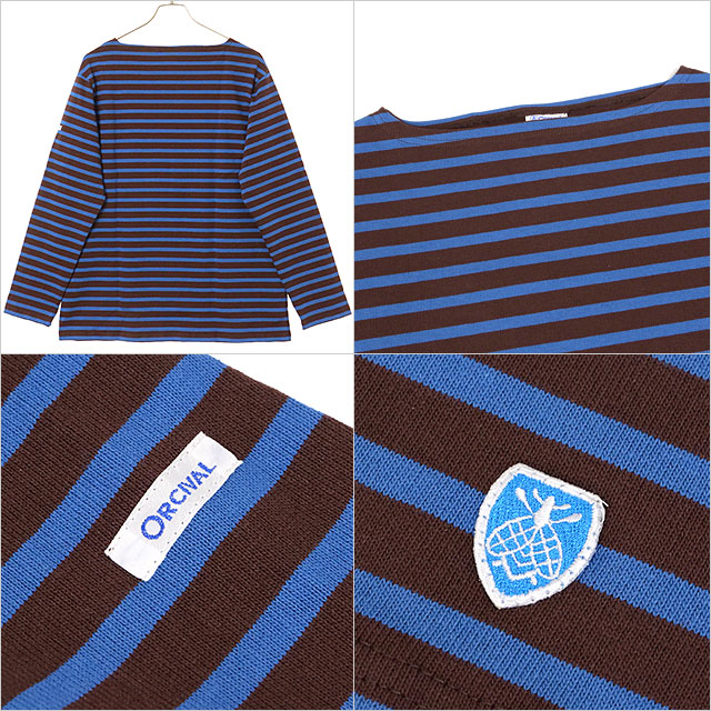 オーシバル ORCIVAL ボートネック ロングスリーブプルオーバー [#B211 FW25] BOAT NECK L/S P.O. メンズ・レディース トップス カットソー 長袖Tシャツ ボーダー PALISANDER/CYAN 正規取扱店