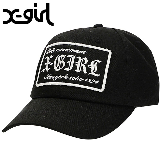 エックスガール X-girl シックスパネルキャップ [105254051006 FW25] LOGO PATCH 6PANEL CAP レディース xgirl 帽子 ブラック 正規取扱店
