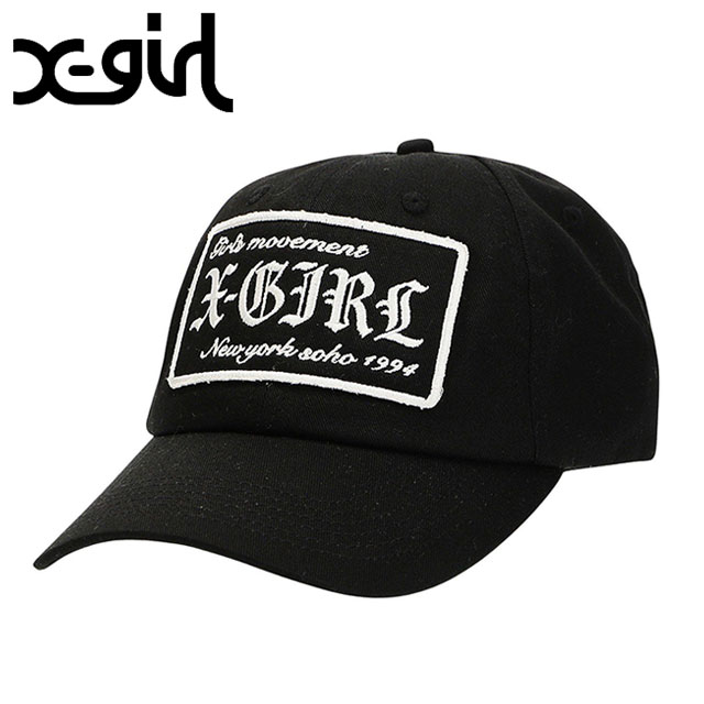 エックスガール X-girl シックスパネルキャップ [105254051006 FW25] LOGO PATCH 6PANEL CAP レディース xgirl 帽子 ブラック 正規取扱店