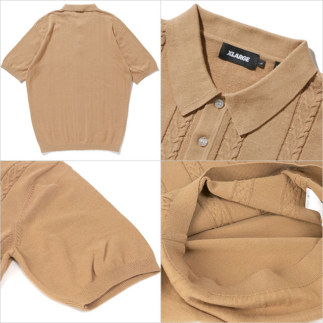 ̵ۥȥ顼 XLARGE  ֥ɥ ˥åȥݥ [101242013010 SU24] EMBROIDERED LOGO KNIT POLO SHIRT x-large å顼 ȥåץ Ⱦµ ޡ˥å BROWN