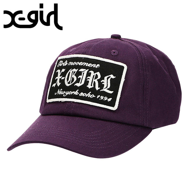 エックスガール X-girl シックスパネルキャップ [105254051006 FW25] LOGO PATCH 6PANEL CAP レディース xgirl 帽子 パープル 正規取扱店