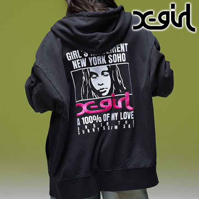 エックスガール X-girl レディース ジップアップパーカー