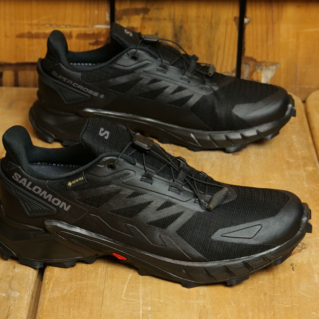 SALOMON SUPERCROSS 4 ブラック 27.5 スニーカー SALOMON サロモン スニーカー メンズ スーパークロス 4 GTX 防水