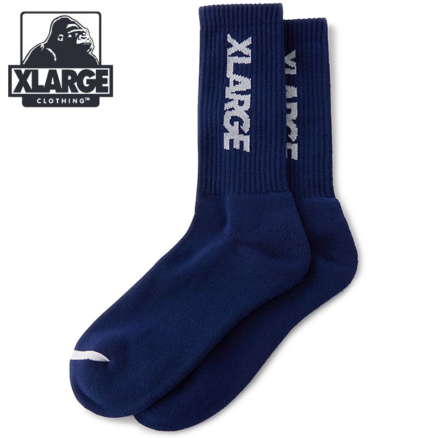 ȥ顼 XLARGE ɥ å [101251054004 SS25] STANDARD LOGO SOCKS   롼 ˡå NAVY ڥ᡼ 谷Ź
