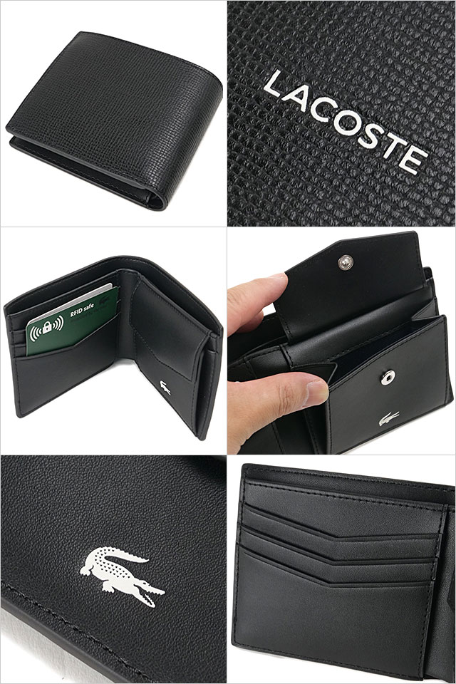 ラコステ LACOSTE オシアン グレインレザー 2つ折りウォレット