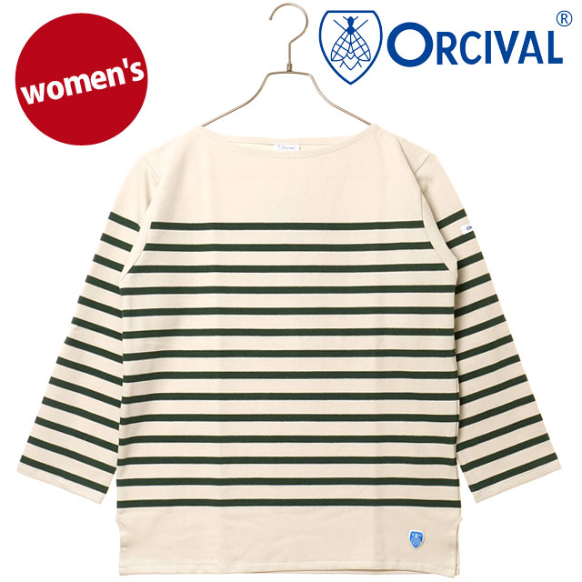 オーシバル ORCIVAL ボートネック ロングスリーブプルオーバー [#6803 FW25] BOAT NECK L/S P.O. フランス製 レディース トップス カットソー 長袖Tシャツ ボーダー FLOUR/FRENCH-BEAN 正規取扱店