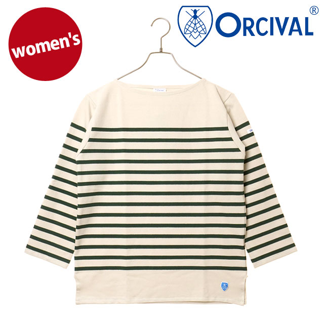 オーシバル ORCIVAL ボートネック ロングスリーブプルオーバー [#6803 FW25] BOAT NECK L/S P.O. フランス製 レディース トップス カットソー 長袖Tシャツ ボーダー FLOUR/FRENCH-BEAN 正規取扱店