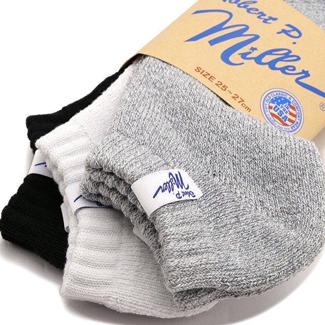 Сȥԡߥ顼 Robert P. Miller ˡå 3­å [310C/337C SS24] 3P Socks -sneaker- 󥺡ǥ  ֤å ASWhite/Gray/Black 谷Ź