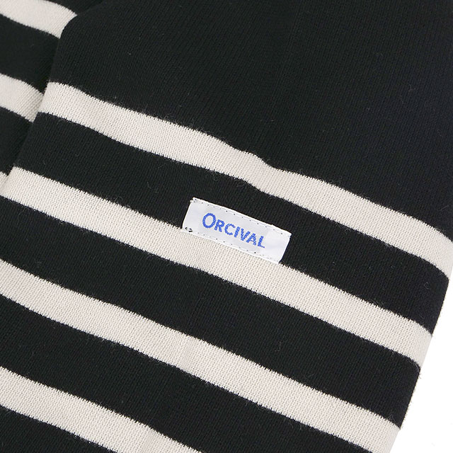 オーシバル ORCIVAL ボートネック ロングスリーブプルオーバー [#6803 FW25] BOAT NECK L/S P.O. フランス製 レディース トップス カットソー 長袖Tシャツ ボーダー BLACK/FLOUR 正規取扱店
