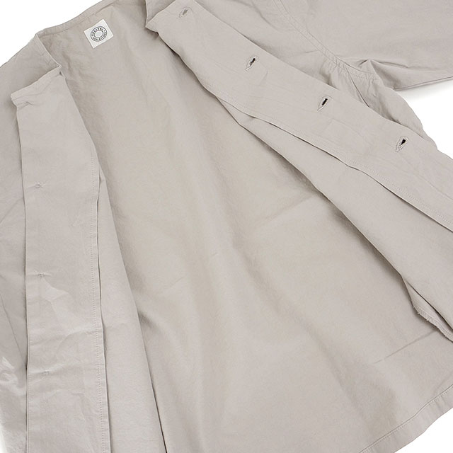 オーシバル ORCIVAL カラーレス シャツ [OR-B0421-OOM FW25] COLLARLESS SHIRT 日本製 メンズ・レディース ライトアウター ブルゾン ノーカラー 製品染め LT.GREY 正規取扱店