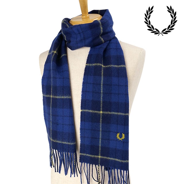 ②【新品】FRED PERRY　ラムズウールタータンスカーフ 新品】FRED PERRYラムズウールタータンスカーフ