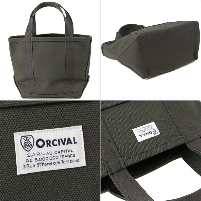 オーシバル ORCIVAL トートバッグ スモール [OR-H0285-KWC] TOTE BAG SMALL メンズ・レディース ユニセックス 鞄 日本製 キャンバストート 小サイズ 帆布 グレー CHARCOAL 正規取扱店