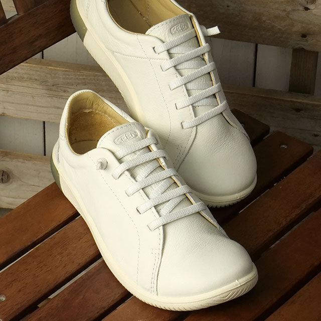 que shoes プレーン 白 Lサイズ 新品未使用 キーン KEEN スニーカー レディース ケーエヌエックス レース [1028356