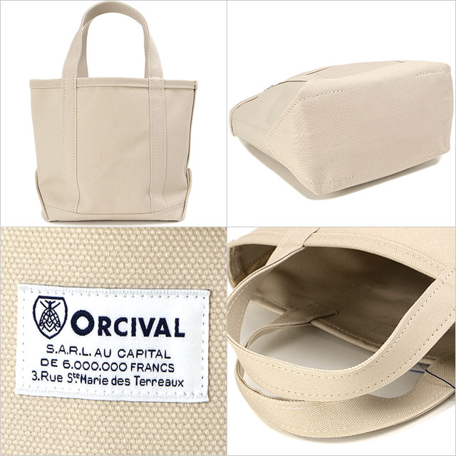 オーシバル ORCIVAL トートバッグ スモール [OR-H0285-KWC] TOTE BAG SMALL メンズ・レディース ユニセックス 鞄 日本製 キャンバストート 小サイズ 帆布 ベージュ LT.SAND-BEIGE 正規取扱店
