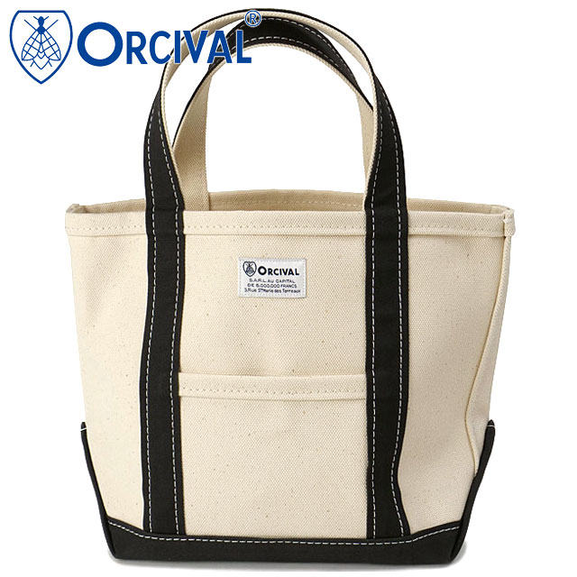 オーシバル ORCIVAL トートバッグ スモール [OR-H0285-KWC] TOTE BAG SMALL メンズ・レディース ユニセックス 鞄 日本製 キャンバストート 小サイズ 帆布 ホワイト系 ECRU/CHARCOAL 正規取扱店