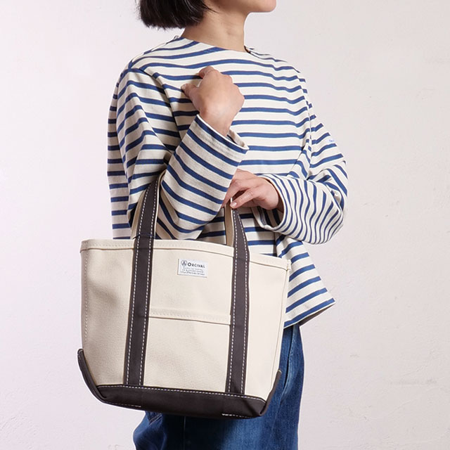 オーシバル ORCIVAL トートバッグ スモール [OR-H0285-KWC] TOTE BAG SMALL メンズ・レディース ユニセックス 鞄 日本製 キャンバストート 小サイズ 帆布 ホワイト系 ECRU/CHARCOAL 正規取扱店