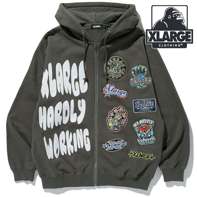 Xlarge ジップパーカー グレー Xlarge パーカー エクストララージ パーカー