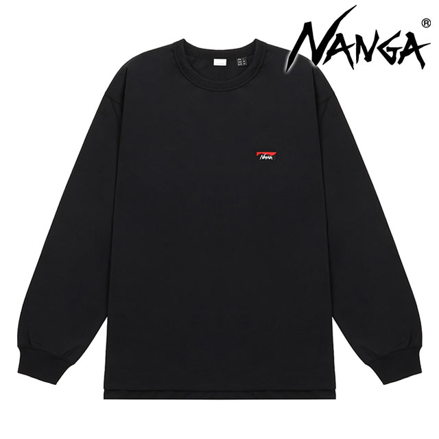 ̵ۥʥ NANGA  ϥ֥å ܥå ֥꡼ 󥰥꡼֥ƥ [NW2411-1G803-A SS24] ECO HYBRID BOX LOGO EMBROIDERY L/S TEE ȥåץ ĹµT åȥ ȥɥ BLK