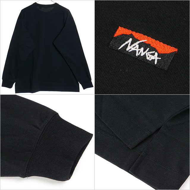 ʥ NANGA  ϥ֥å ܥå ֥꡼ 󥰥꡼֥ƥ [NW2411-1G803-A SS24] ECO HYBRID BOX LOGO EMBROIDERY L/S TEE ȥåץ ĹµT åȥ ȥɥ BLK