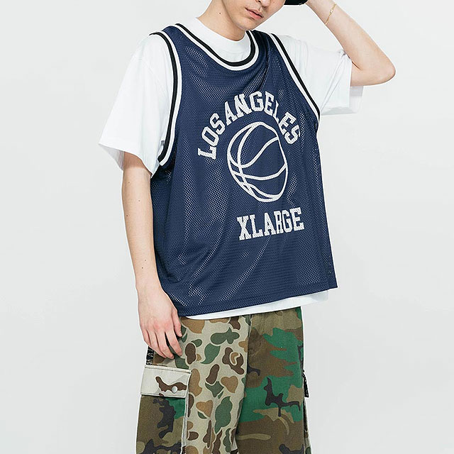 30OFFSALEۥȥ顼 XLARGE  XL Хåȥܡ른㡼 [101232013004 SU23] XL BASKETBALL JERSEY x-large å顼 ȥåץ 󥯥ȥå NAVY  ͥӡϡڥ᡼ۡts