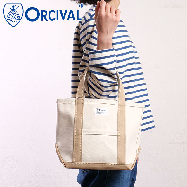 オーシバル ORCIVAL トートバッグ スモール [OR-H0285-KWC] TOTE BAG SMALL メンズ・レディース ユニセックス 鞄 日本製 キャンバストート 小サイズ 帆布 ホワイト系 ECRU/MEDIUM-BEIGE 正規取扱店