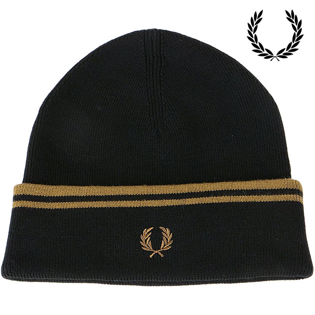 フレッドペリー FRED PERRY ツインティップドメリノウールビーニー [C9150-S77 FW24] TWIN TIPPED MERINO WOOL BEANIE メンズ・レディース 帽子 ニットキャップ ニット帽 BLACK/SHADED-STONE/SHADED-STONE 【メール便可】 フレッドペリー FRED PERRY ツインティップドメリノウールビーニー