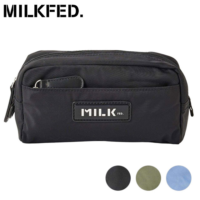 ミルクフェド MILKFED. ロゴプレート ポーチ [103241054001 SS24] LOGO