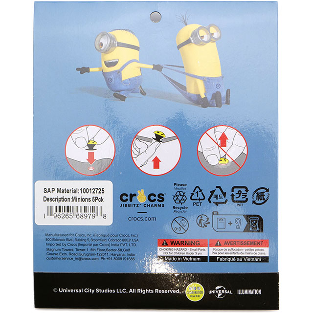 å crocs ӥåĥ㡼 ߥ˥ 5ѥå [10012725 SS24] JIBBITZ Minions 5Pack 󥺡ǥ 塼꡼ ޥ ڥ᡼