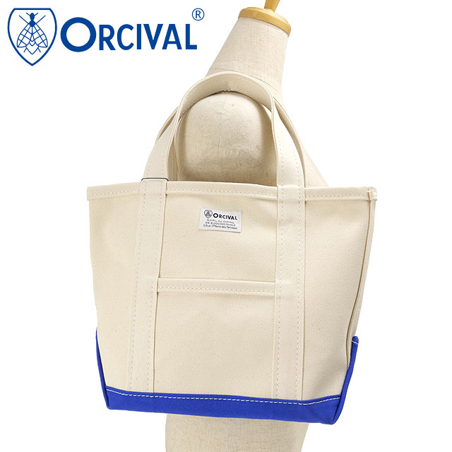オーシバル ORCIVAL トートバッグ スモール [OR-H0285-KWC] TOTE BAG SMALL メンズ・レディース ユニセックス 鞄 日本製 キャンバストート 小サイズ 帆布 ホワイト系 ECRU/ULTRAMARINE 正規取扱店