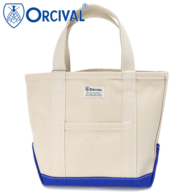 オーシバル ORCIVAL トートバッグ スモール [OR-H0285-KWC] TOTE BAG SMALL メンズ・レディース ユニセックス 鞄 日本製 キャンバストート 小サイズ 帆布 ホワイト系 ECRU/ULTRAMARINE 正規取扱店