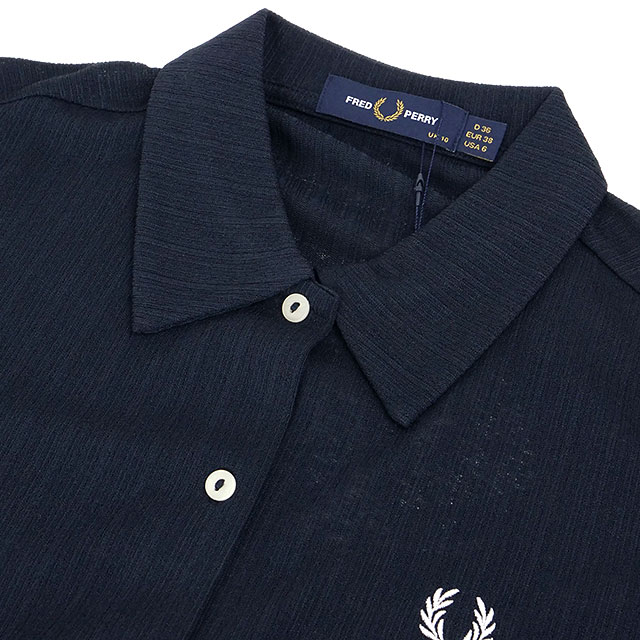 フレッドペリー FRED PERRY レディース ボタンスルーシアーリブ