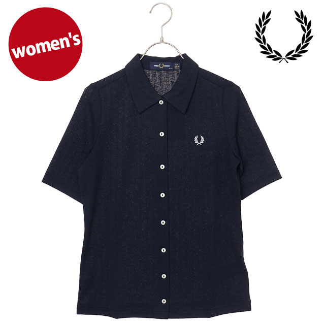フレッドペリー FRED PERRY レディース ボタンスルーシアーリブ
