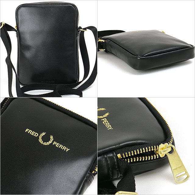 フレッドペリー FRED PERRY スムースレザースモールサイドバッグ