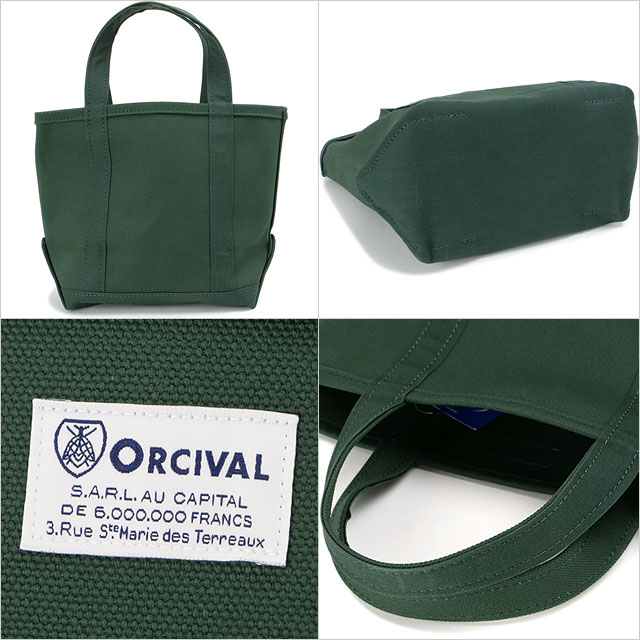 オーシバル ORCIVAL トートバッグ スモール [OR-H0285-KWC FW25] TOTE BAG SMALL メンズ・レディース ユニセックス 鞄 日本製 キャンバストート 小サイズ 帆布 グリーン MOSS-GREEN 正規取扱店