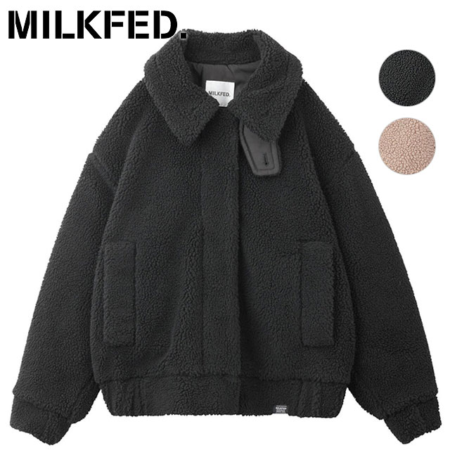 ̵ۡ40OFFSALEۥߥ륯ե MILKFED. ǥ 顼ܥ㥱å [103233021003 FW23] LOGO COLLAR BOA JACKET  ֥륾 ܥե꡼ts