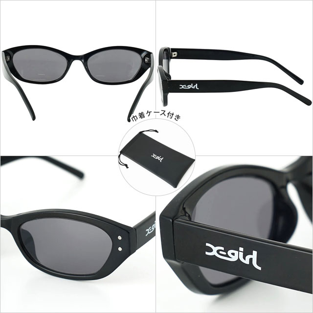 å X-girl եåե졼 󥰥饹 [105251054024 SS25] FOX FRAME SUNGLASSES ǥ UVå 奱դ  BLACK 谷Ź