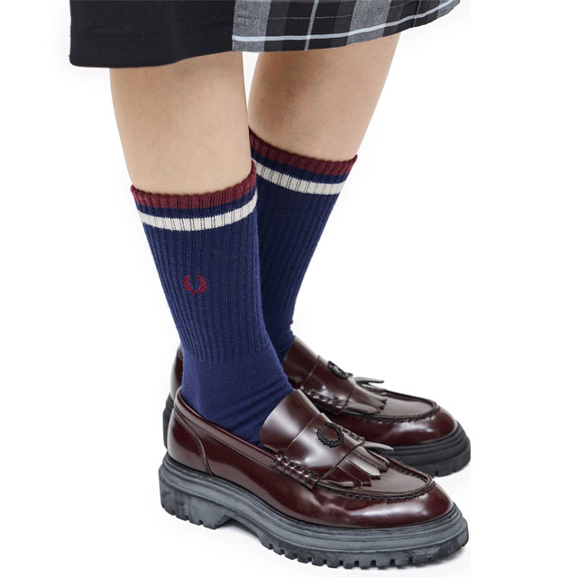 եåɥڥ꡼ FRED PERRY ƥåץ 硼ȥå [F19998 FW23] TIPPED SHORT SOCKS 󥺡ǥ  ե 롼åڥ᡼