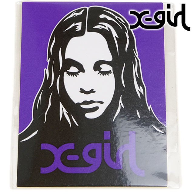 å X-girl åեƥå [105253054026 FW25] X-girl FACE STICKER 󥺡ǥ ƥå   ž ȥ꡼ PURPLE ڥ᡼ 谷Ź