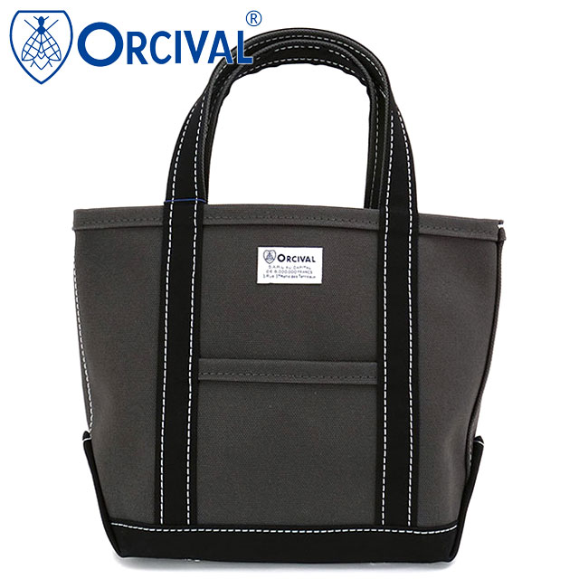 オーシバル ORCIVAL トートバッグ スモール [OR-H0285-KWC FW25] TOTE BAG SMALL メンズ・レディース ユニセックス 鞄 日本製 キャンバストート 小サイズ 帆布 グレー CHARCOAL/BLACK 正規取扱店