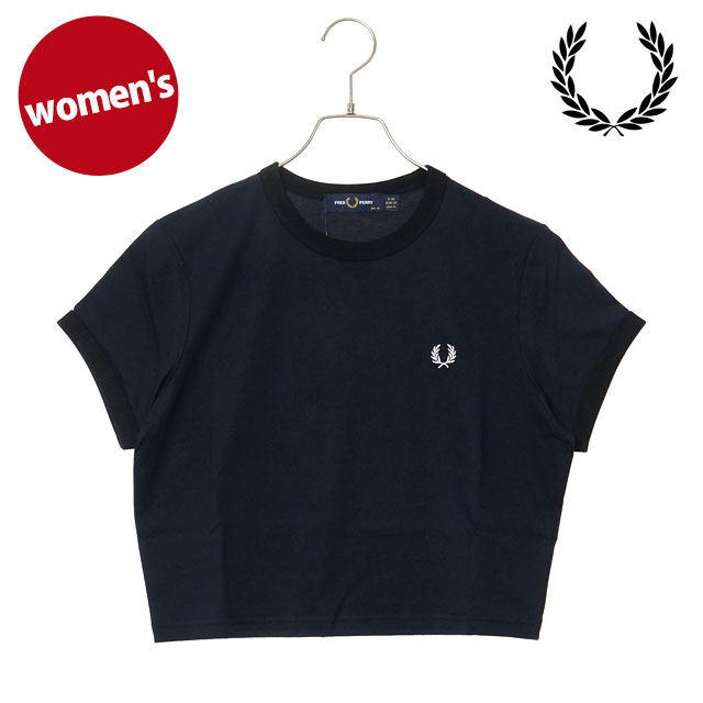 Tシャツ・カットソー FRED PERRY SS25 (FP M1600 53 608) フレッドペリー FRED PERRY クロップド リンガーTシャツ [G9163