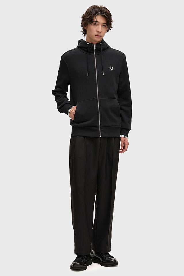 フレッドペリー FREDPERRY メンズ フーデッドジップスルースウェット